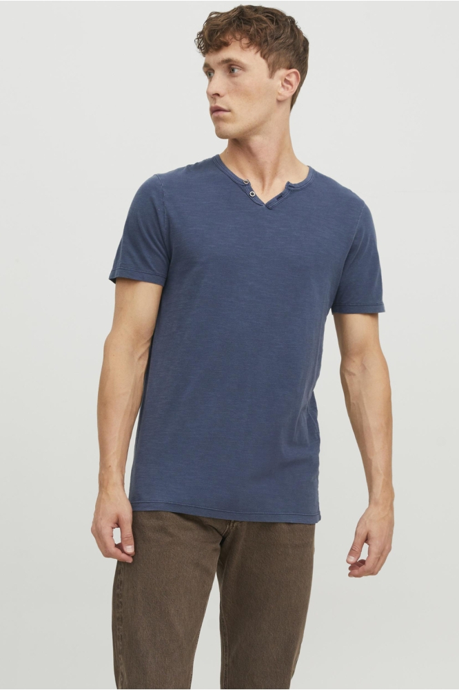 JJESPLIT NECK TEE SS NOOS 12164972 NAVY BLAZER